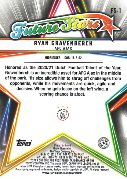 2021 Topps Chrome UCC Future Stars Ryan Gravenberch #FS-1 Ajax