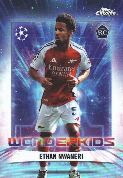 2024 Topps Chrome UCC Wonderkids Ethan Nwaneri RC #WK-8 Arsenal