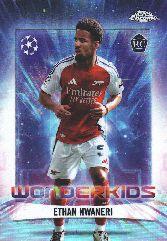 2024 Topps Chrome UCC Wonderkids Ethan Nwaneri RC #WK-8 Arsenal