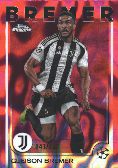 2024 Topps Chrome UCC Pink Lava /250 Gleison Bremer #107 Juventus