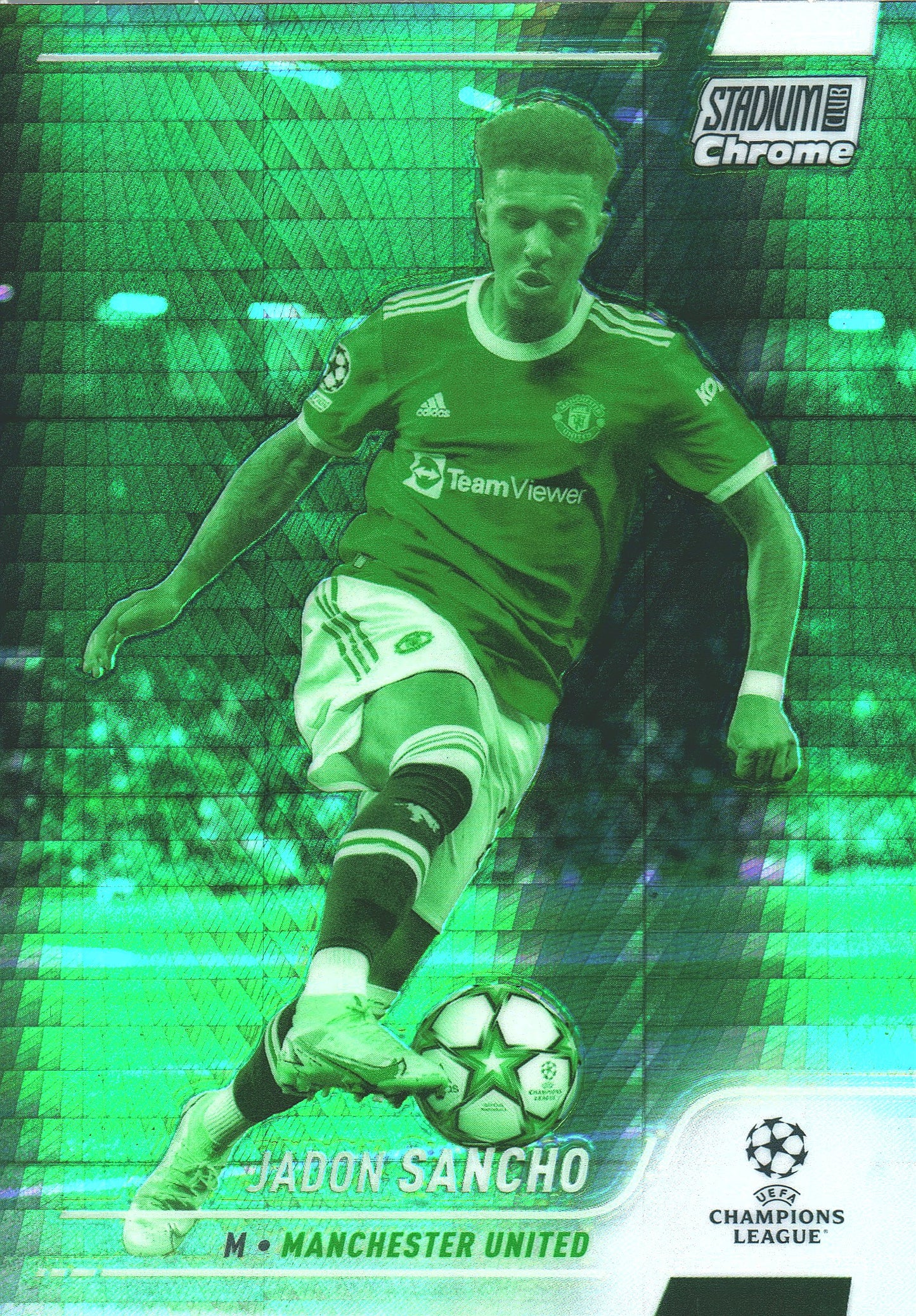 2021 Topps Stadium Chrome UCC Night Vision Prism /175 Jadon Sancho #58 Manchester United
