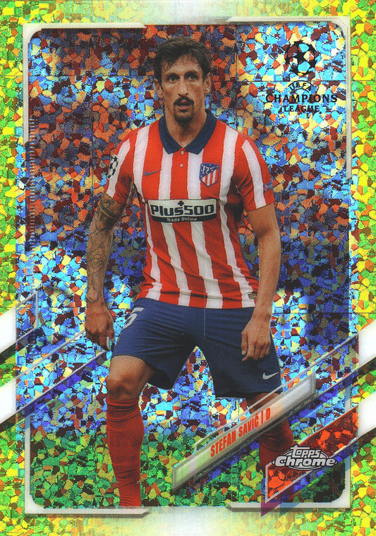 2020 Topps Chrome UCC Yellow Sparkle /299 Stefan Savic #3 Atletico de Madrid