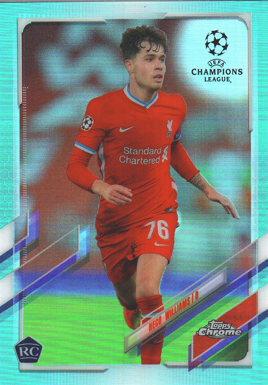 2020 Topps Chrome UCC Aqua /199 Neco Williams RC #94 Liverpool