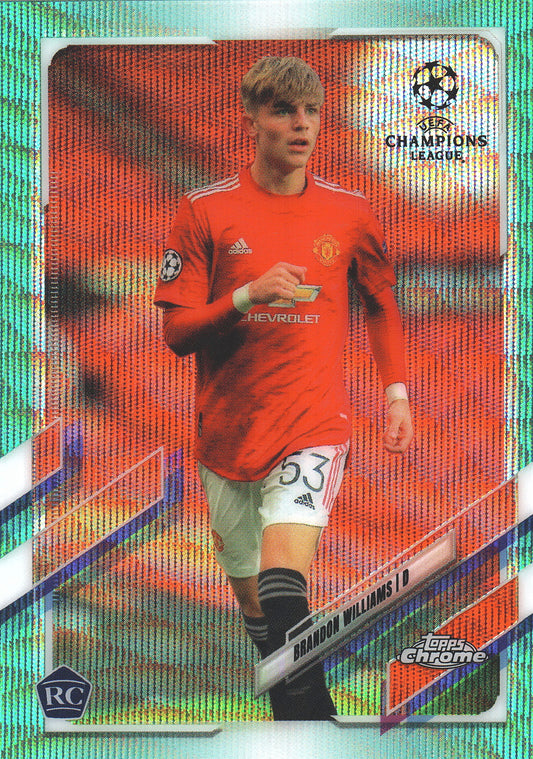 2020 Topps Chrome UCC Aqua Wave /199 Brandon Williams #64 Manchester United