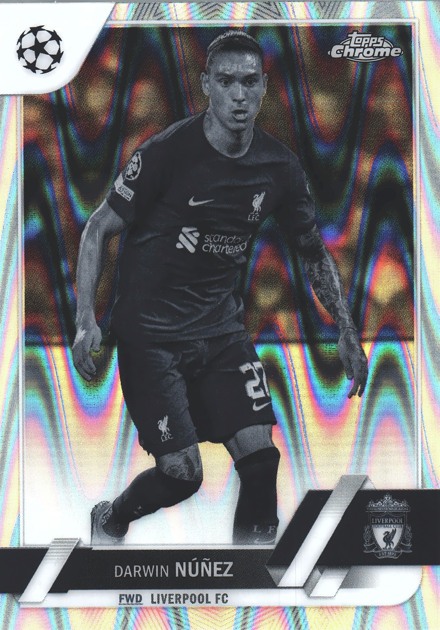 2022 Topps Chrome UCC Black And White RayWave Darwin Nunez #56 Liverpool