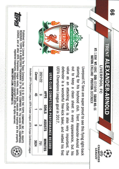 2022 Topps Chrome UCC Black And White RayWave Trent Alexander Arnold #66 Liverpool
