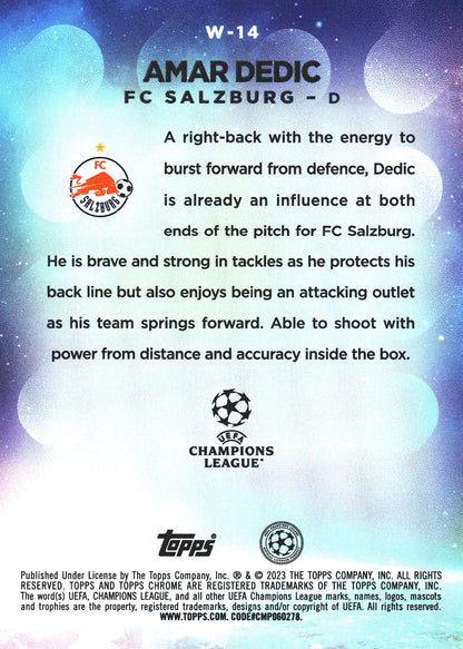 2022 Topps Chrome UCC Wonderkid RC Amar Dedic #W-14 FC Salzburg