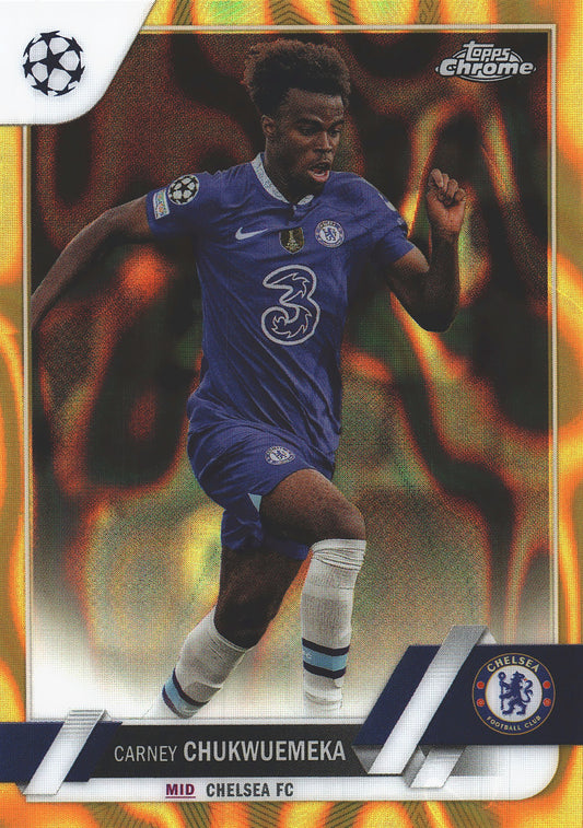 2022 Topps Chrome UCC Gold Lava SP Carney Chukwuemeka #91 Chelsea