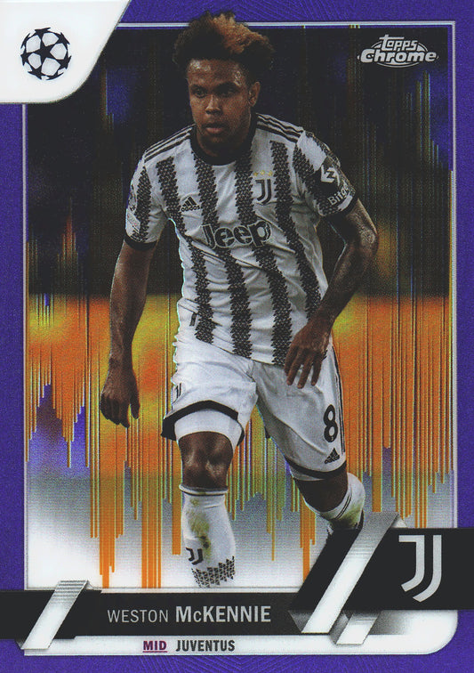 2022 Topps Chrome UCC Purple And Gold Seismic SP Weston McKennie #115 Juventus