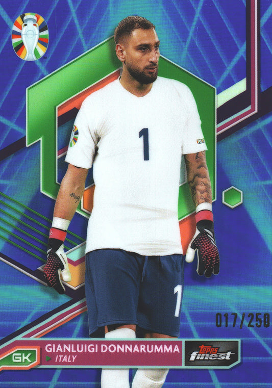 2023 Topps Finest Euro 2024 Blue Vaporwave /250 Gianluigi Donnarumma #57 Italy