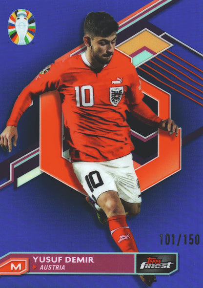 2023 Topps Finest Euro 2024 Blue /150 Yusuf Demir #2 Austria