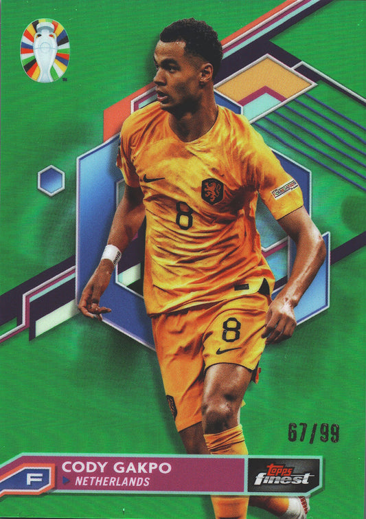 2023 Topps Finest Euro 2024 Green /99 Cody Gakpo #49 Netherlands