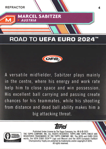 2023 Topps Finest Euro 2024 Marcel Sabitzer #4 Austria