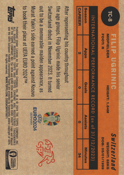 2024 Topps Chrome Euro 2024 1960 Filip Ugrinic #TC-8 Switzerland