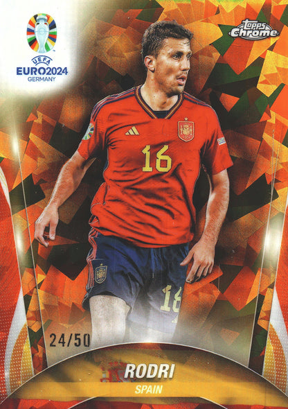 2024 Topps Chrome Sapphire Euro 2024 Sapphire Gold /50 Rodri #29 Spain