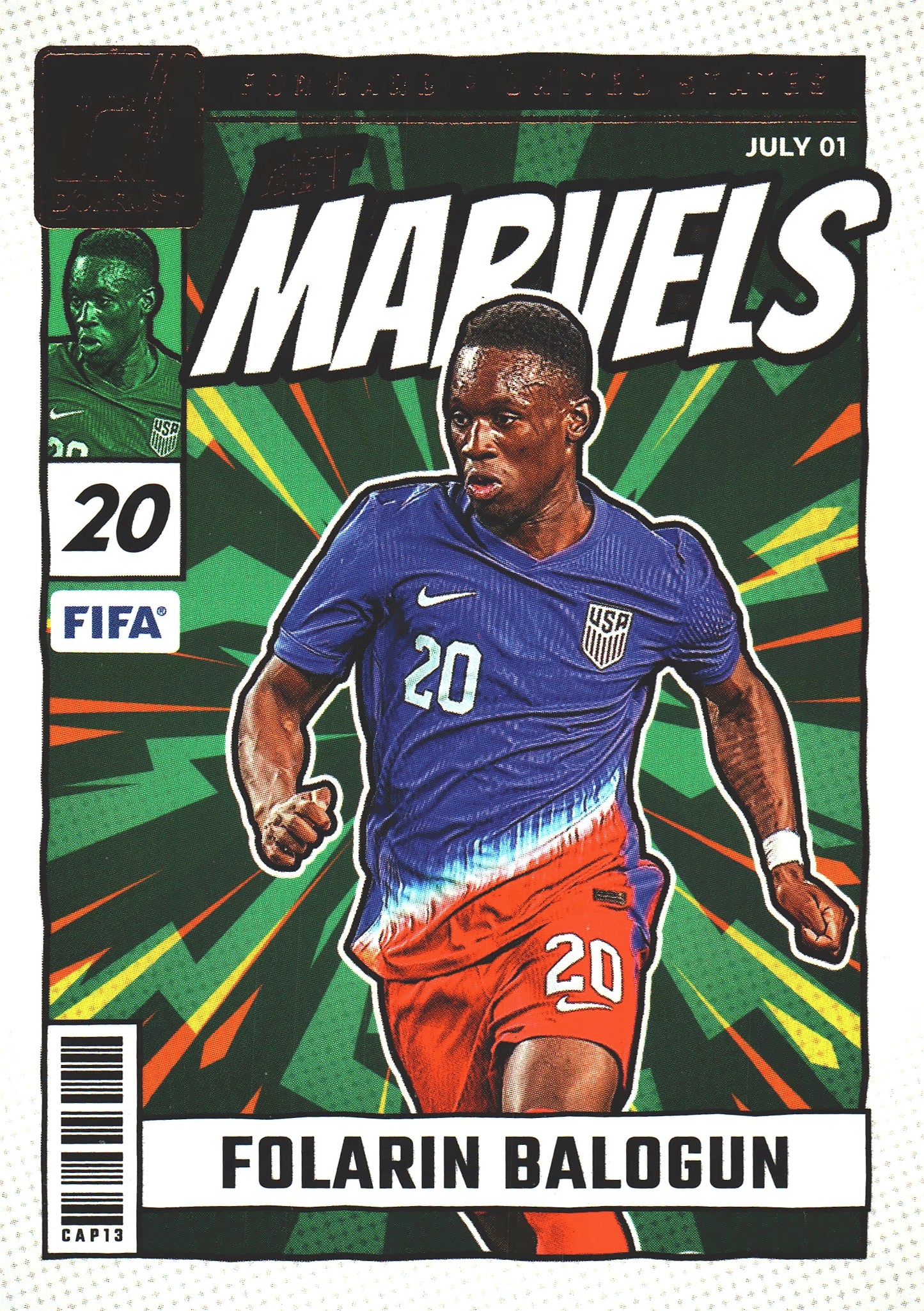 2024 Panini Donruss FIFA Net Marvels Folarin Balogun #19 USA