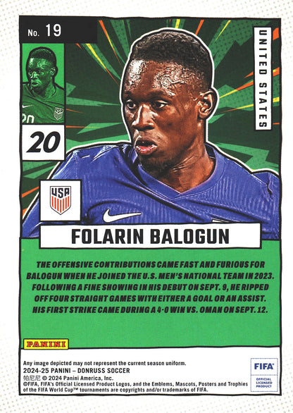 2024 Panini Donruss FIFA Net Marvels Folarin Balogun #19 USA