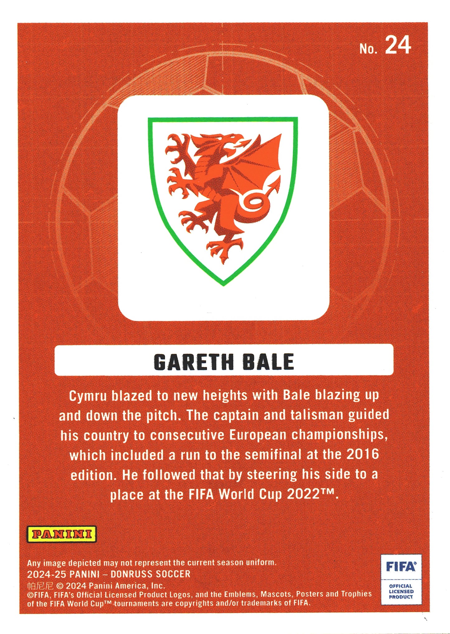 2024 Panini Donruss FIFA Craftsmen Gareth Bale #24 Wales