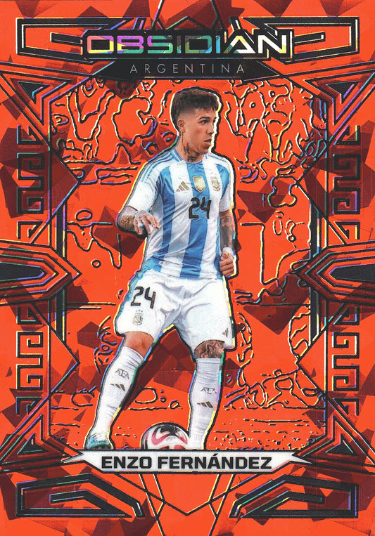 2023 Panini Obsidian Enzo Fernandez Red Crystals /30 #142 Argentina