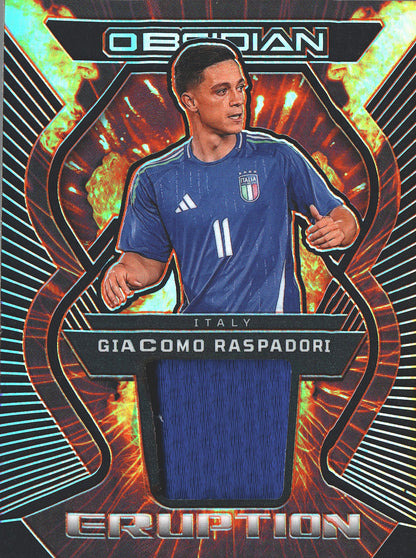 2023 Panini Obsidian Eruption Patch /99 Giacomo Raspadori #ER-GR Italy