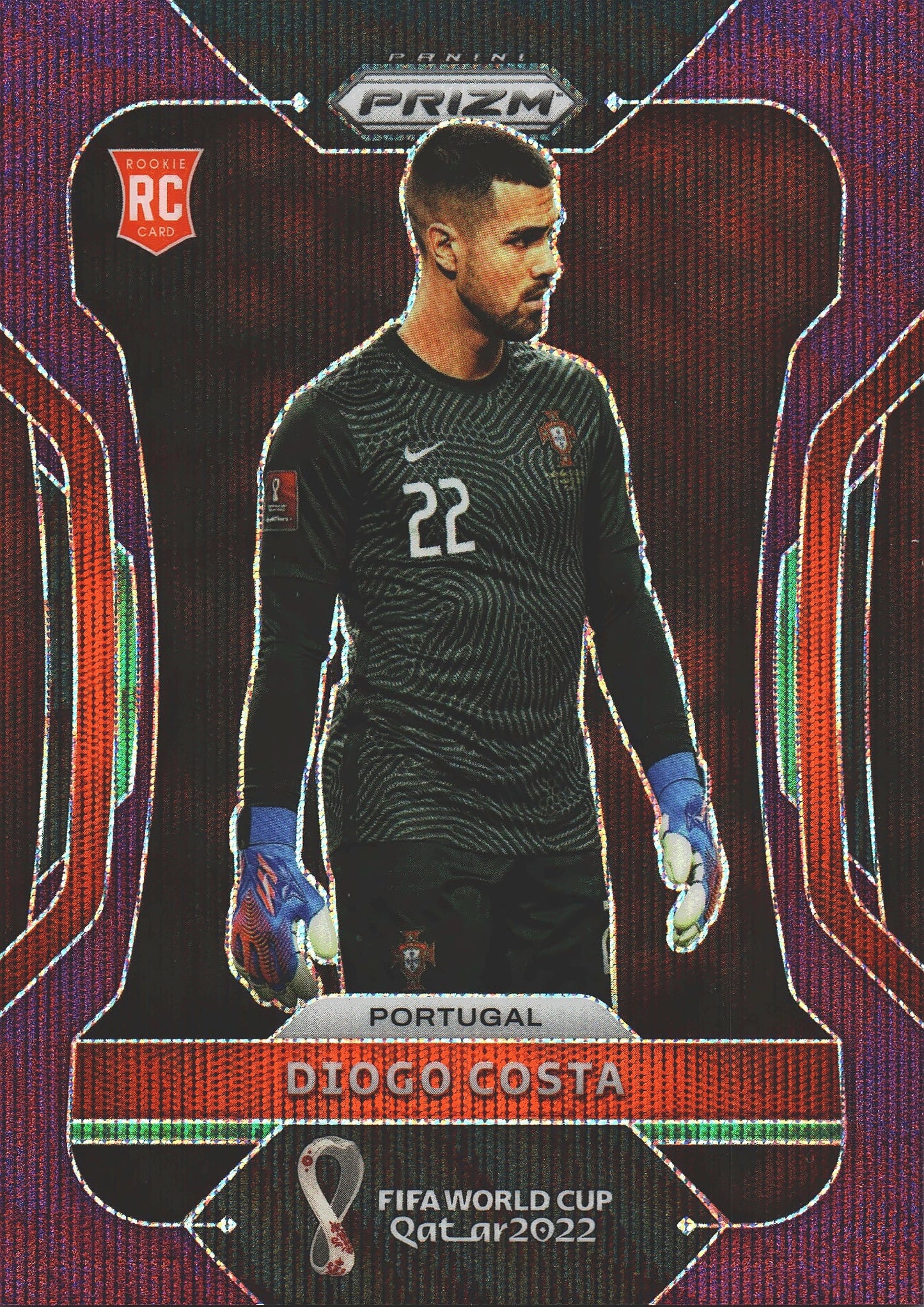 2022 Panini Prizm World Cup Purple Wave /99 Diogo Costa RC #176 Portugal