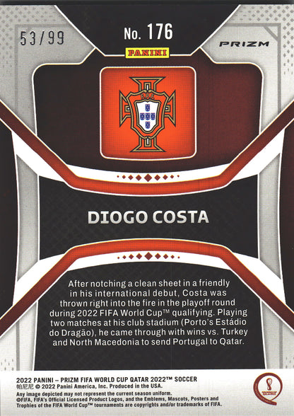2022 Panini Prizm World Cup Purple Wave /99 Diogo Costa RC #176 Portugal