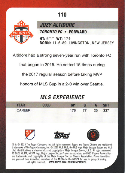 2025 Topps Chrome MLS Prism Jozy Altidore #110 Toronto FC