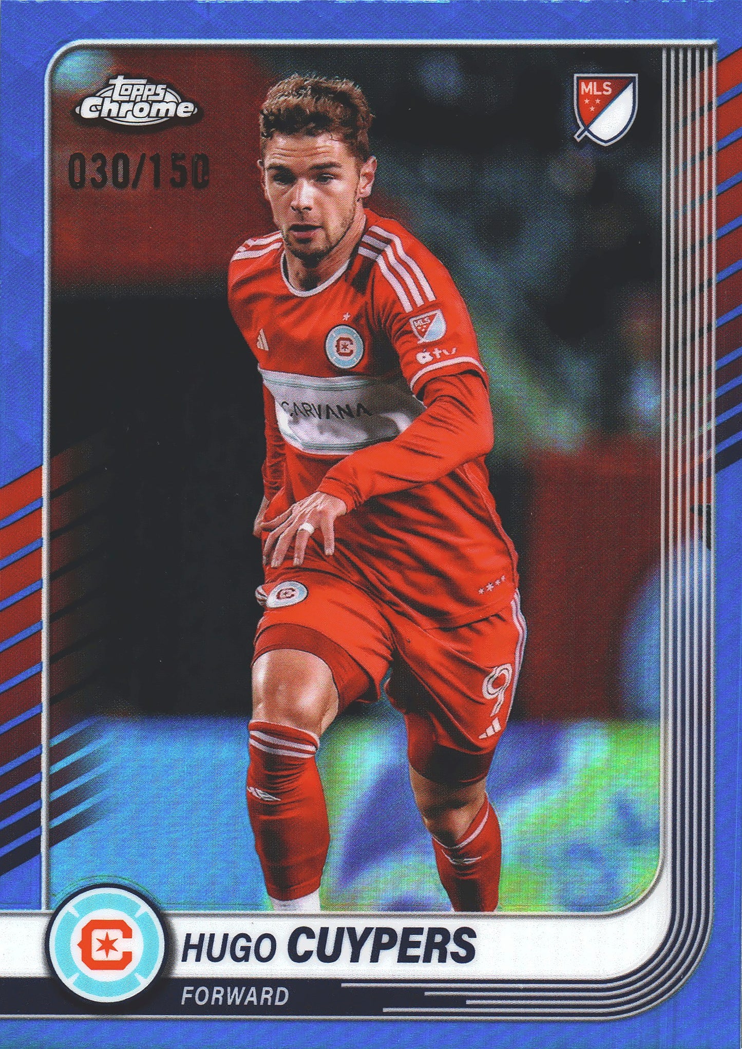 2025 Topps Chrome MLS Blue /150 Hugo Cuypers #33 Chicago Fire