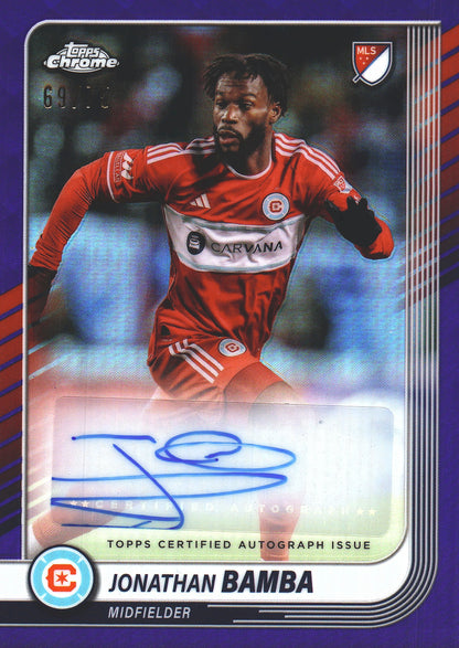 2025 Topps Chrome MLS Purple /75 Jonathan Bamba Autograph #CA-JB Chicago Fire