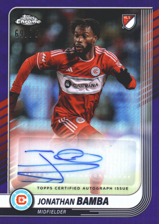 2025 Topps Chrome MLS Purple /75 Jonathan Bamba Autograph #CA-JB Chicago Fire