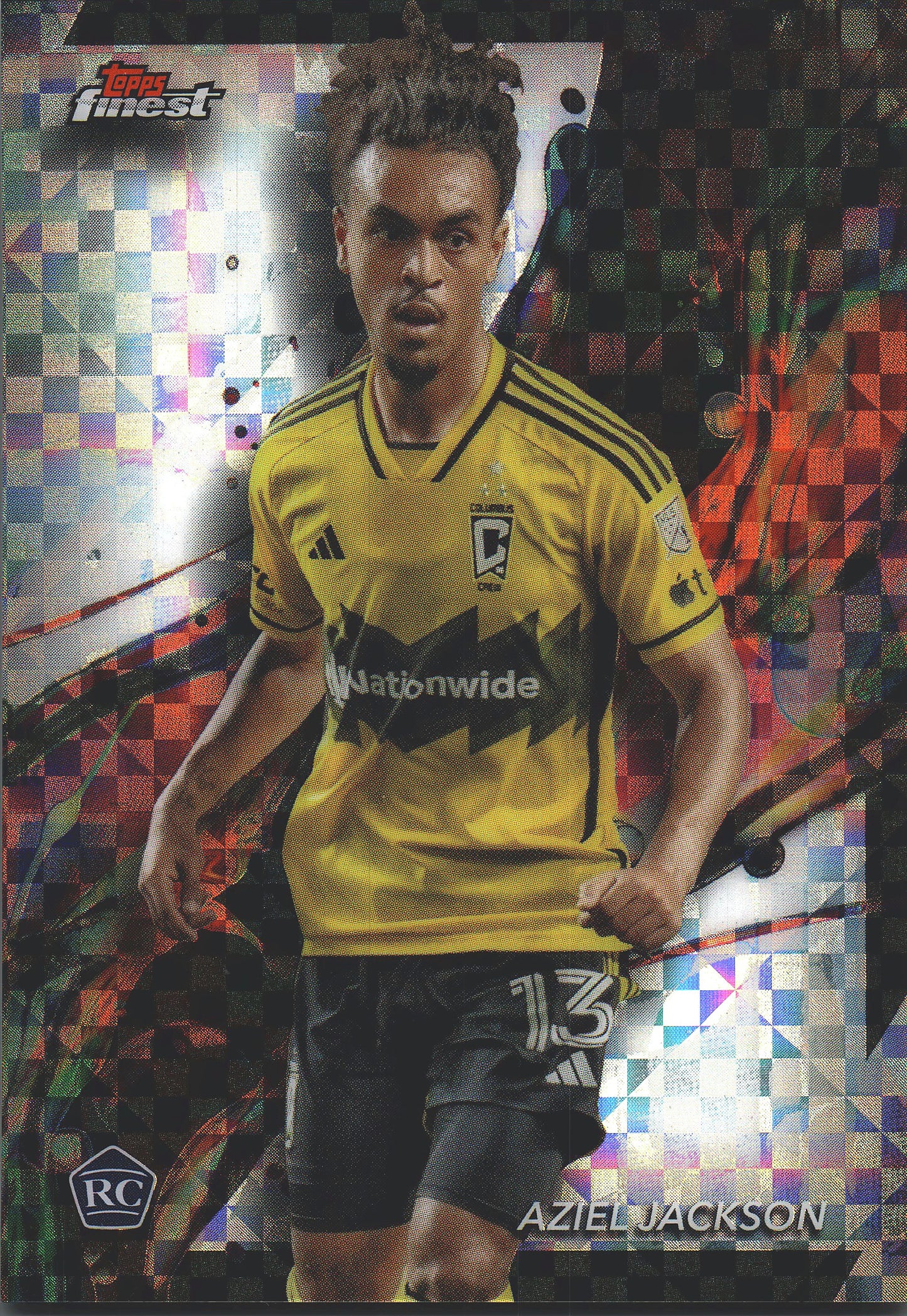 2024 Topps Finest MLS Checkerboard Refractor Aziel Jackson #19 Columbus Crew