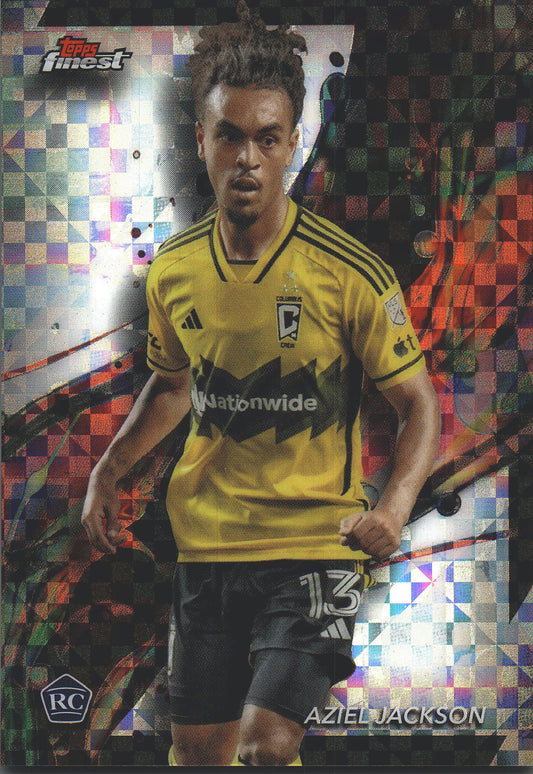 2024 Topps Finest MLS Checkerboard Refractor Aziel Jackson #19 Columbus Crew
