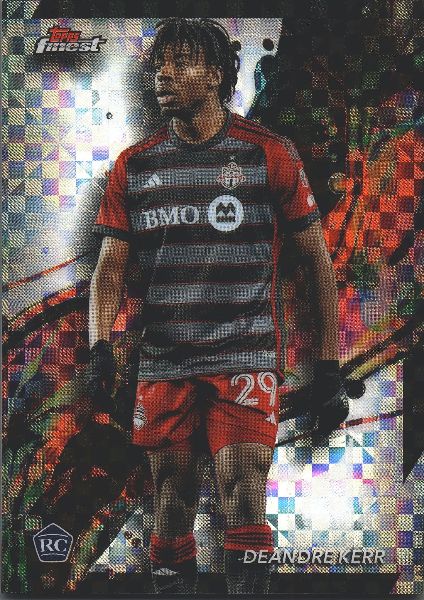 2024 Topps Finest MLS Checkerboard Refractor Deandre Kerr #34 Toronto FC