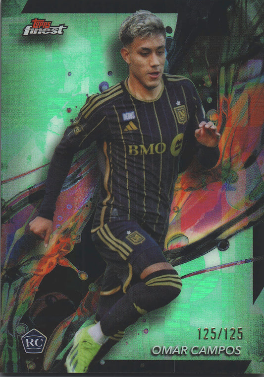 2024 Topps Finest MLS Neon Green /125 Omar Campos RC #51 LAFC