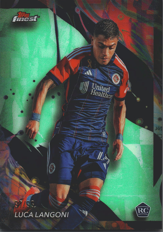 2024 Topps Finest MLS Neon Green /99 Luca Langoni RC #104 New England Revolution