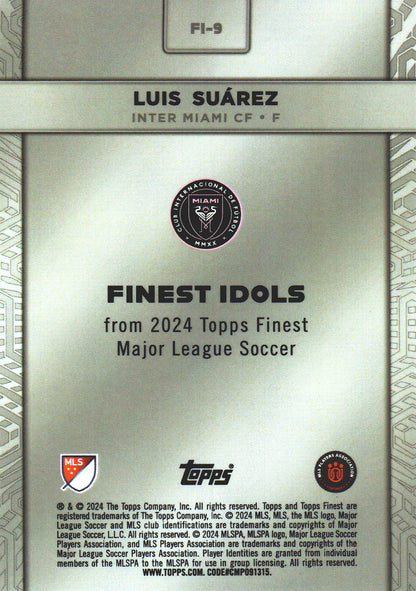 2024 Topps Finest MLS Finest Idols Silver Luis Suarez #FI-9 Inter Miami CF
