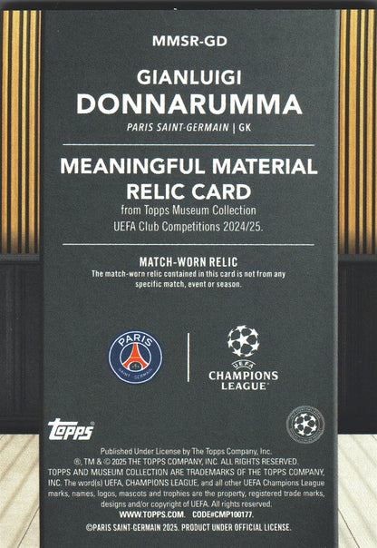 2024 Topps Museum UCC Gianluigi Donnarumma Patch /399 #MMSR-GD Paris SG