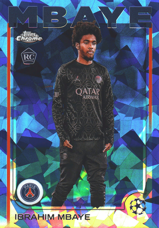 2024 Topps Chrome UCC Sapphire SP Variation Ibrahim Mbaye RC #15 Paris SG