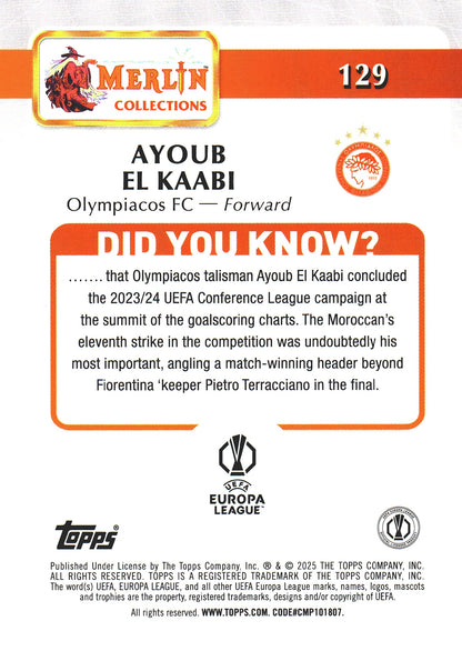 2024 Topps Merlin UCC Merlin Vintage Ayoub El Kaabi #129 Olympiakos