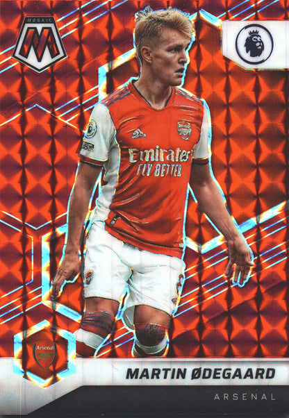 2021 Panini Mosaic Premier League Red Prizm Martin Odegaard #67 Arsenal