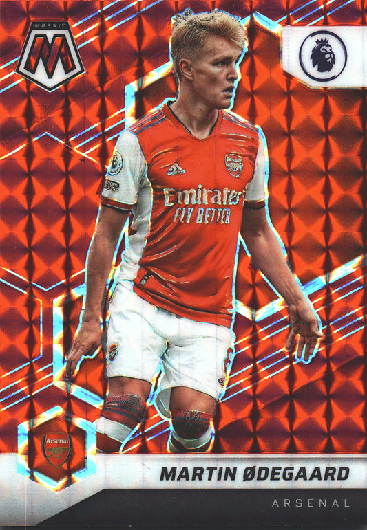 2021 Panini Mosaic Premier League Red Prizm Martin Odegaard #67 Arsenal