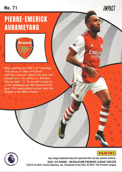 2021 Panini Revolution Impact Red Pierre Emerick Aubameyang #71 Arsenal