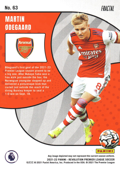 2021 Panini Revolution Fractal Red Martin Odegaard #63 Arsenal