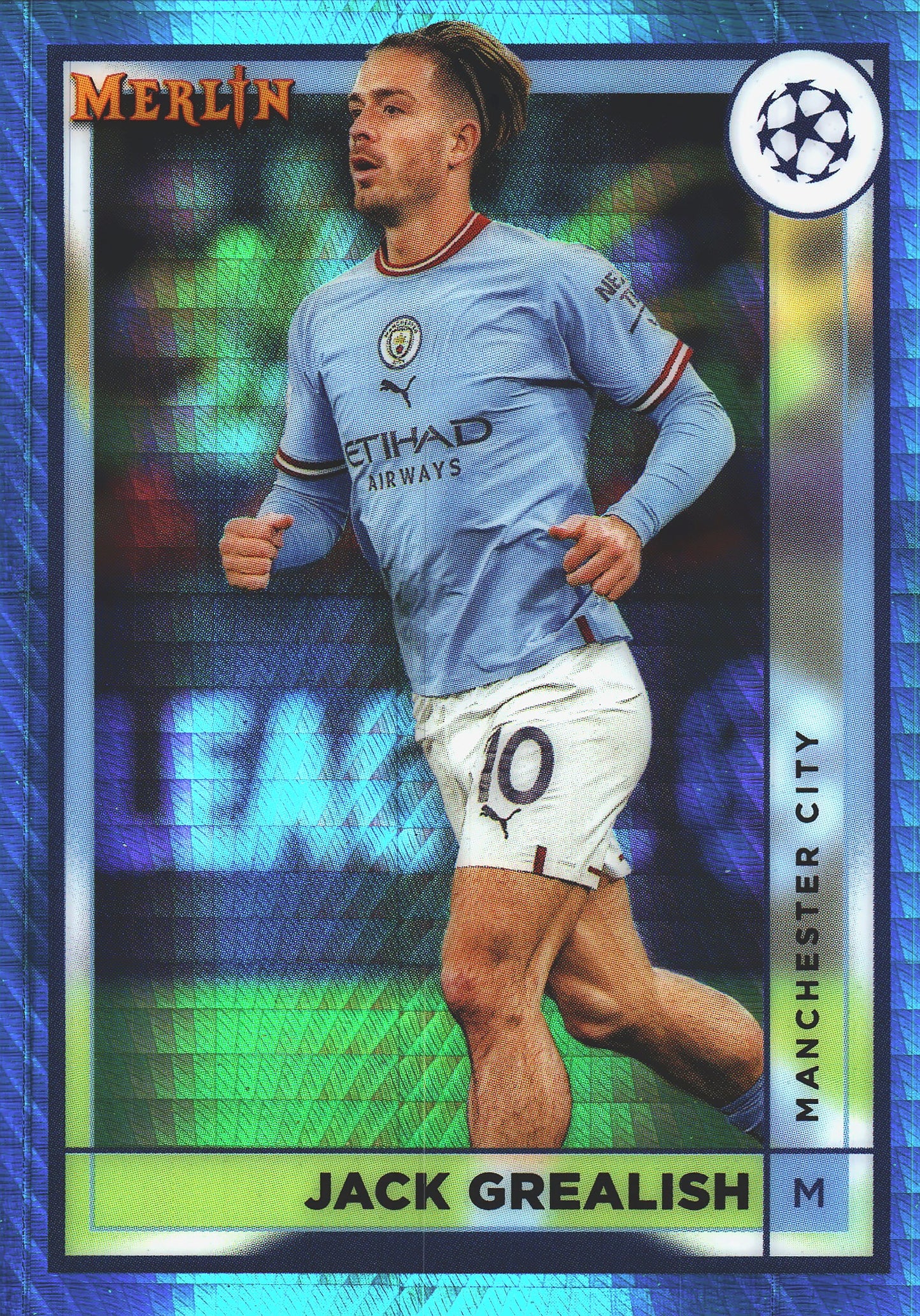 2022 Topps Merlin UCC Aqua Prism Jack Grealish #95 Manchester City