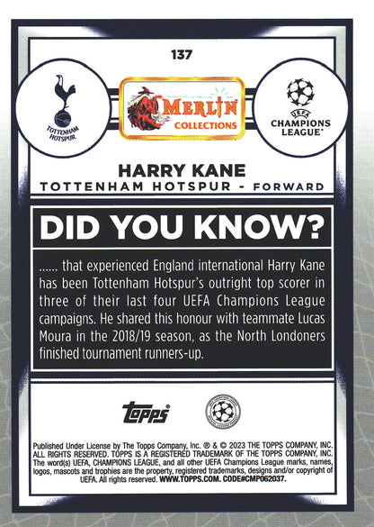 2022 Topps Merlin UCC Aqua Prism Harry Kane #137 Spurs