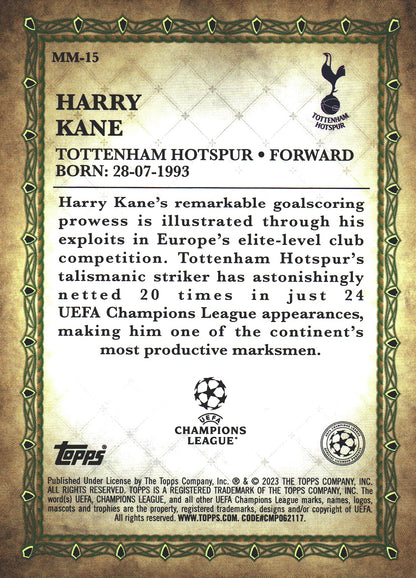 2022 Topps Merlin UCC Merlin's Masters Harry Kane #MM-15 Spurs