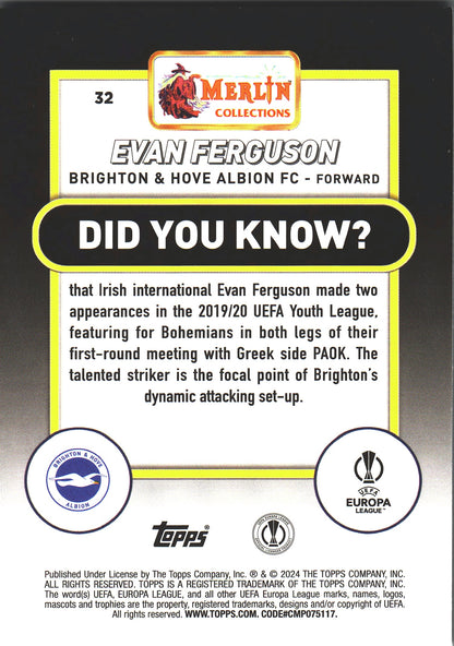 2023 Topps Merlin UCC Evan Ferguson #32 Brighton