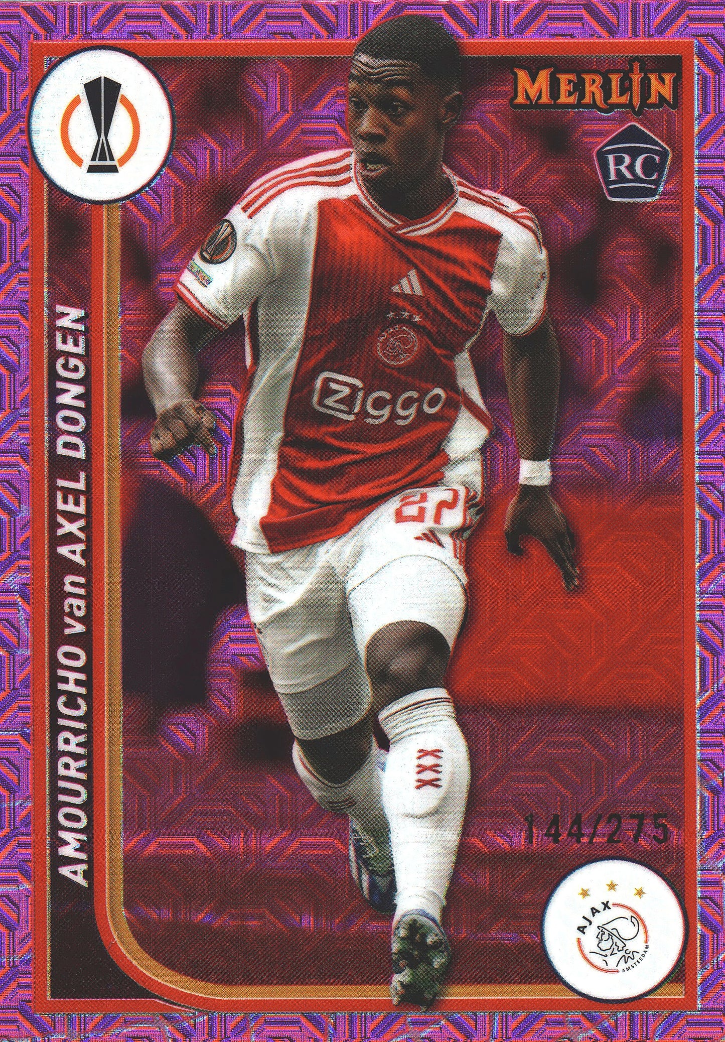 2023 Topps Merlin UCC Pink Mojo /275 Van Axel Dongen RC #9 Ajax
