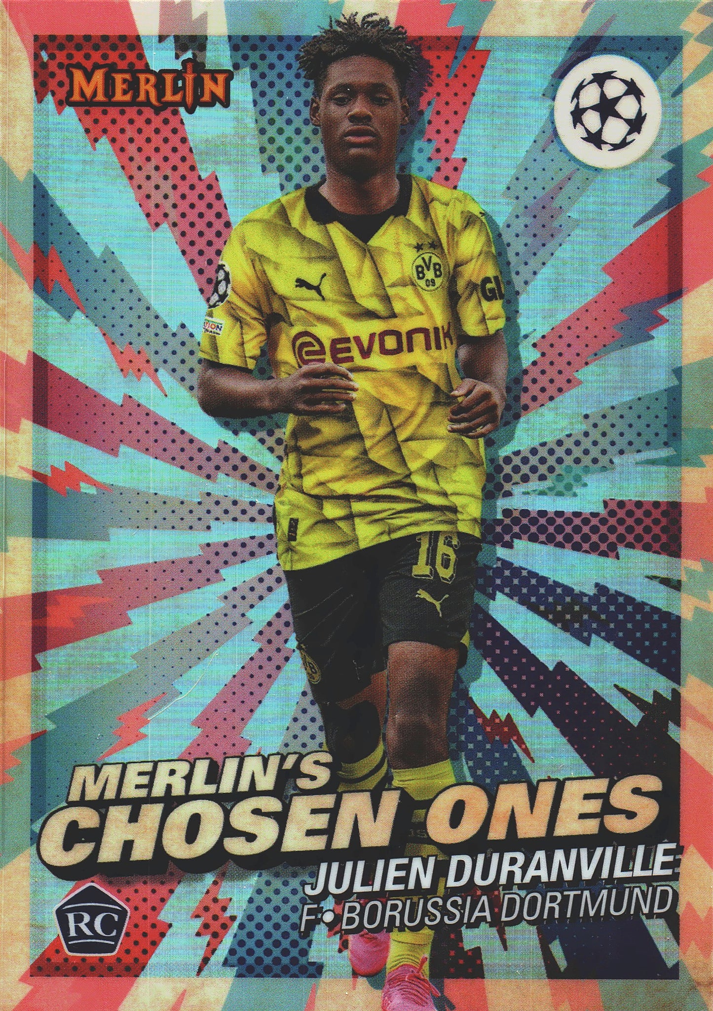 2023 Topps Merlin UCC Merlin's Chosen Ones Julien Duranville RC #MC-7 Dortmund