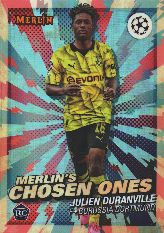 2023 Topps Merlin UCC Merlin's Chosen Ones Julien Duranville RC #MC-7 Dortmund